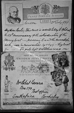 COPY NEGS LETTER FATHERS COMMEMORATING 50TH PENNY POST 2 7 1890